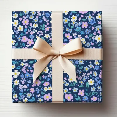 Vibrant Ditsy Floral Small Blooms Pattern in Indigo Digital