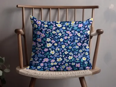 Vibrant Ditsy Floral Small Blooms Pattern in Indigo Digital