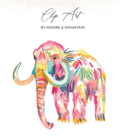 Vibrant Elephant Watercolor Art Print Digital Download | Colorful Nursery Wall Art Decor | Boho Kids Room Animal Decor Gift