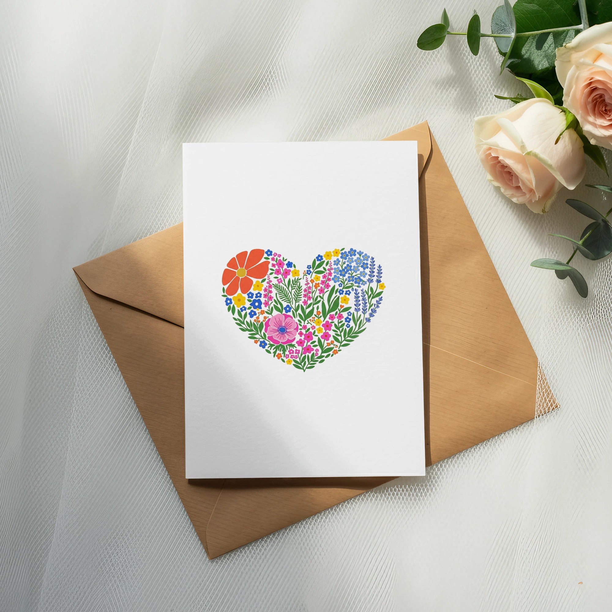Vibrant Floral Heart PNG SVG Digital Download, Botanical Love Clipart, Spring Flowers Art, Whimsical Garden Illustration, Instant Access