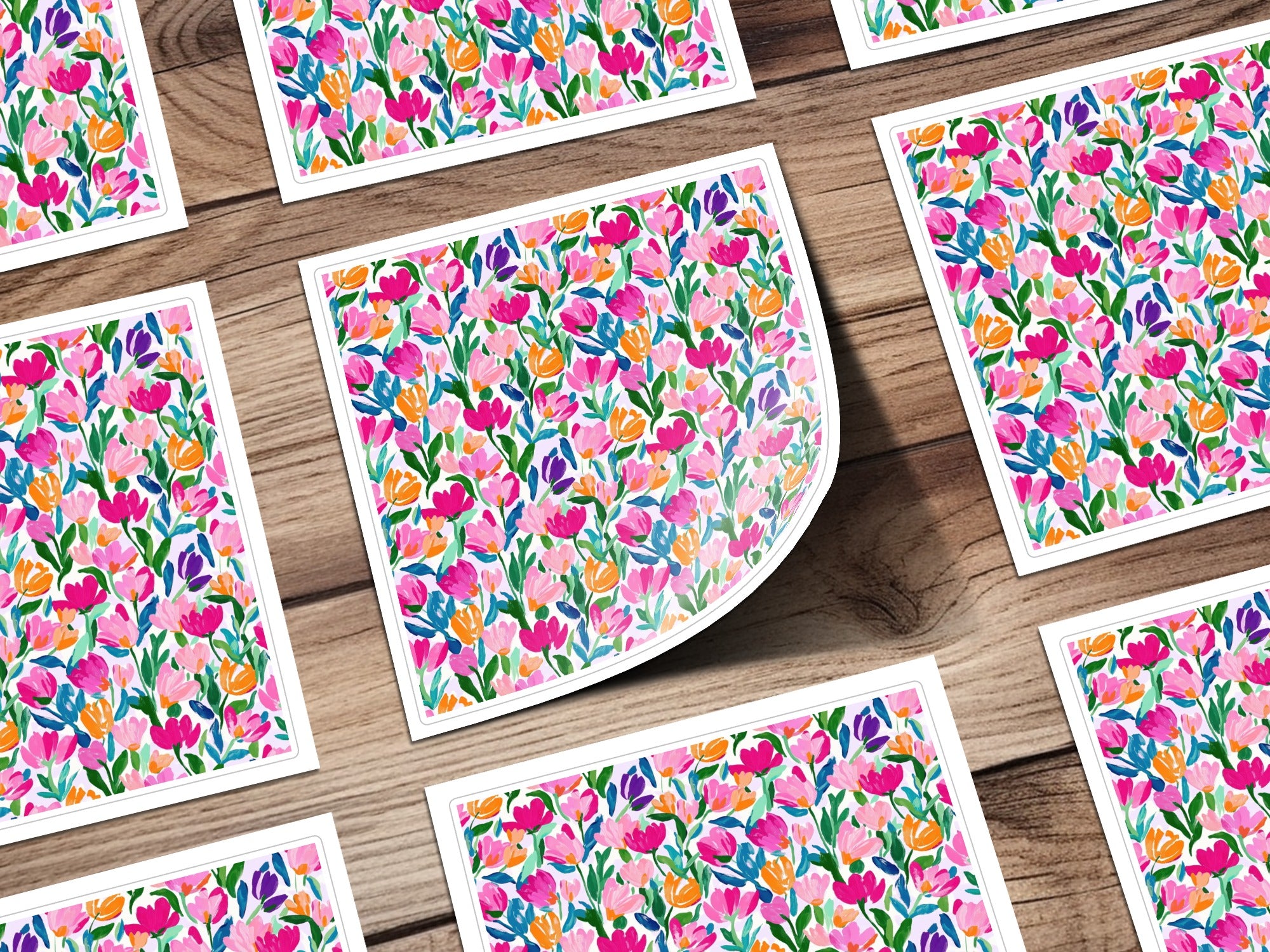 Vibrant Floral Pattern Digital Download, Abstract Painterly Flower Seamless File, Colorful Spring Summer Botanical Print, Bright Blooms Art