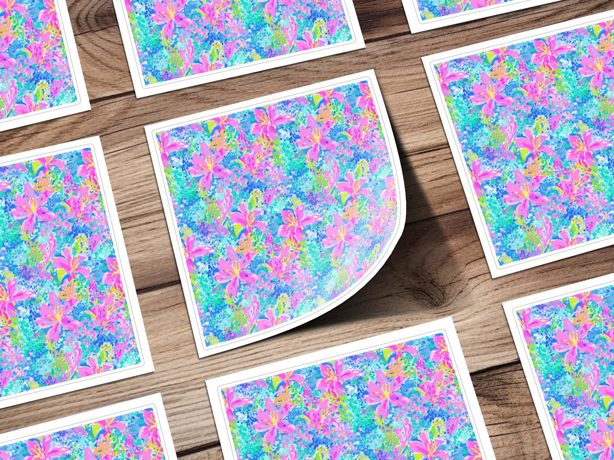 Vibrant Floral Seamless Pattern Digital Paper, Bright Pink Lily Abstract Summer Resort Style Digital Download, Preppy Tropical Design File
