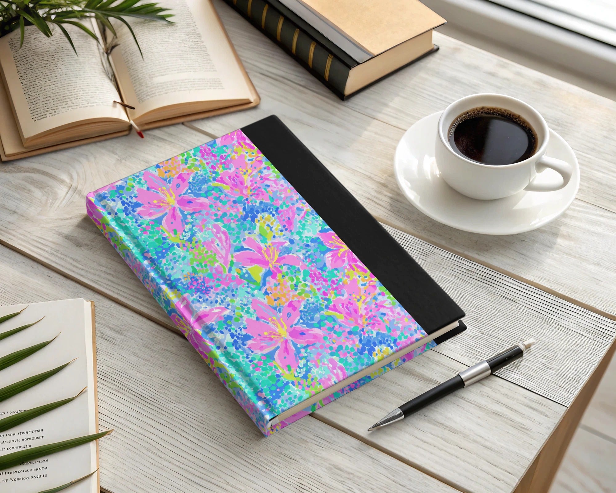 Vibrant Floral Seamless Pattern Digital Paper, Bright Pink Lily Abstract Summer Resort Style Digital Download, Preppy Tropical Design File