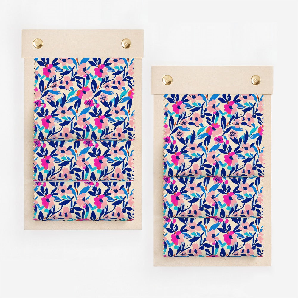 Vibrant Floral Seamless Pattern Digital Paper, Hot Pink Blue Abstract Flowers Print, Modern Botanical Design, Boho Tropical Blooms, Designer
