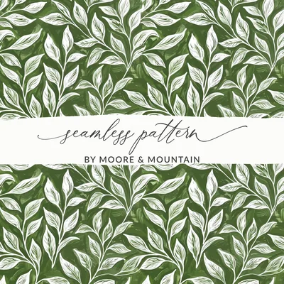Vibrant Kelly Green Leaf Print