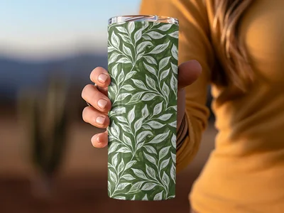 Vibrant Kelly Green Leaf Print