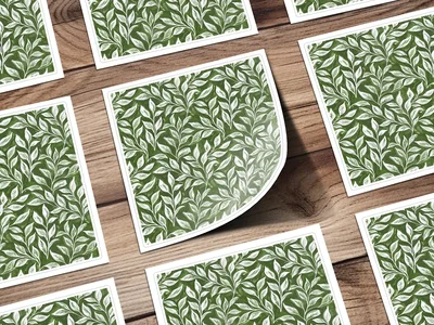 Vibrant Kelly Green Leaf Print