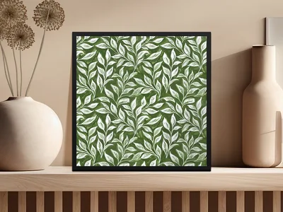 Vibrant Kelly Green Leaf Print