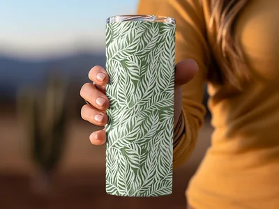 Vibrant Kelly Green Leaf Print Botanical Repeat