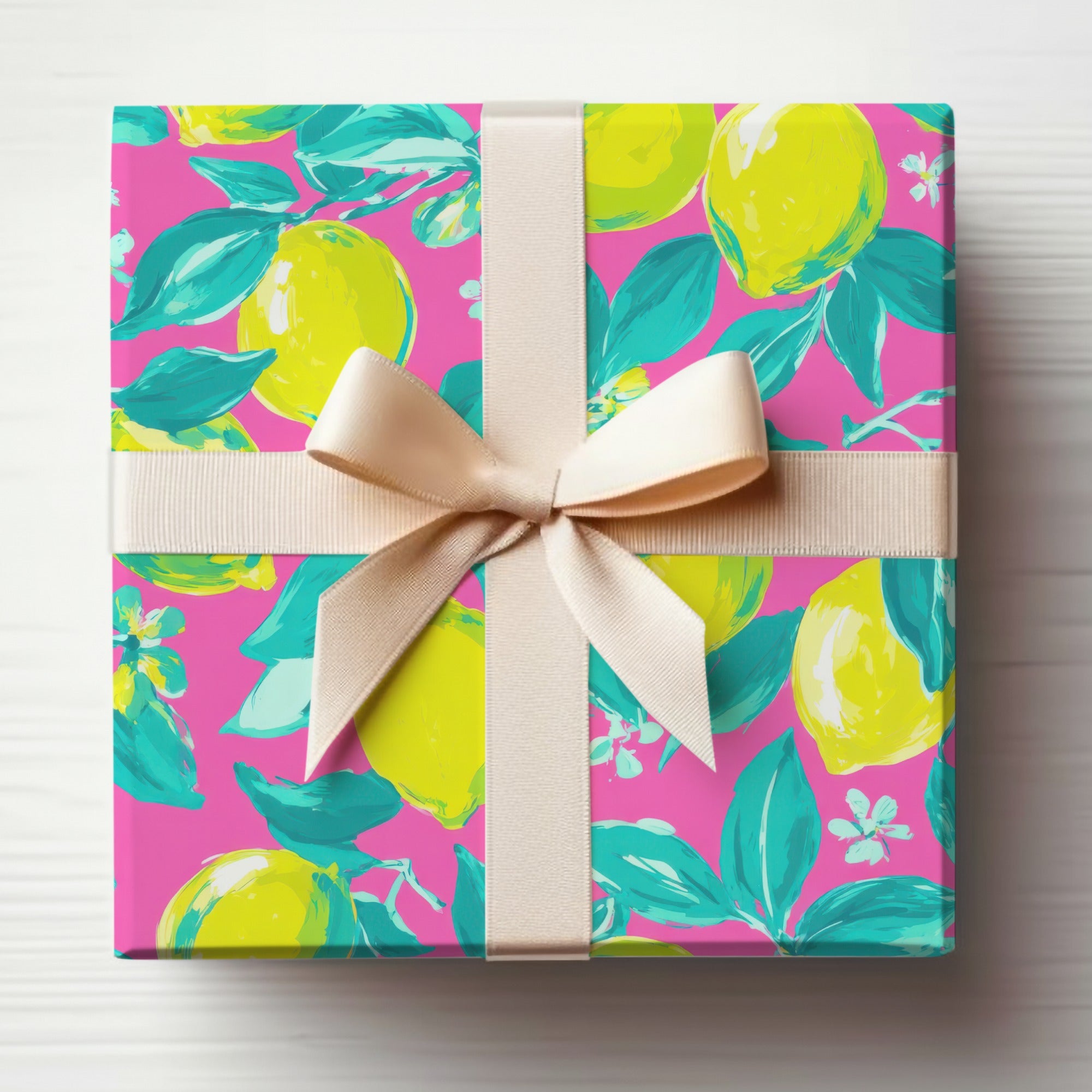 Vibrant Lemon Digital Paper Seamless Pattern, Hot Pink Tropical Citrus Fruit Design, Bright Summer Wallpaper Graphic Digital Download