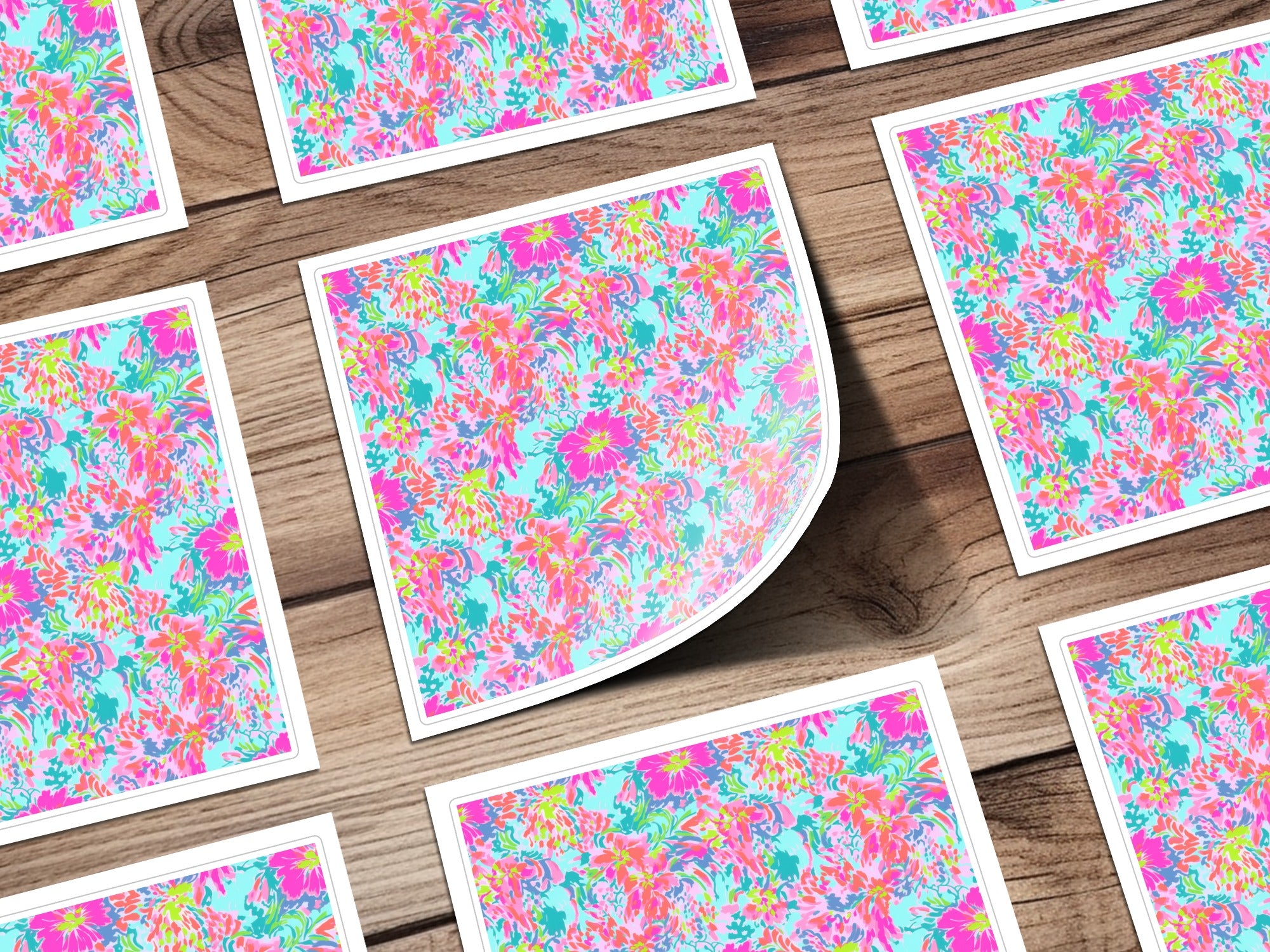 Vibrant Preppy Floral Digital Paper Seamless File | Bright Abstract Flower Pattern for Fabric Printing, Planner Covers, Scrapbooking