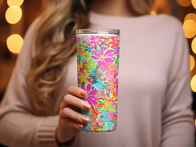 Vibrant Summery Bright Floral Pattern for Commercial Use
