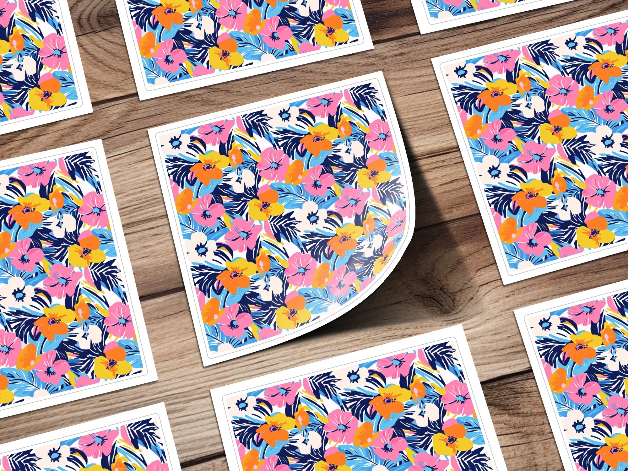 Vibrant Tropical Floral Digital Pattern, Abstract Bright Flower Seamless File, Summer Maximalaist Leaves Print, Instant Download