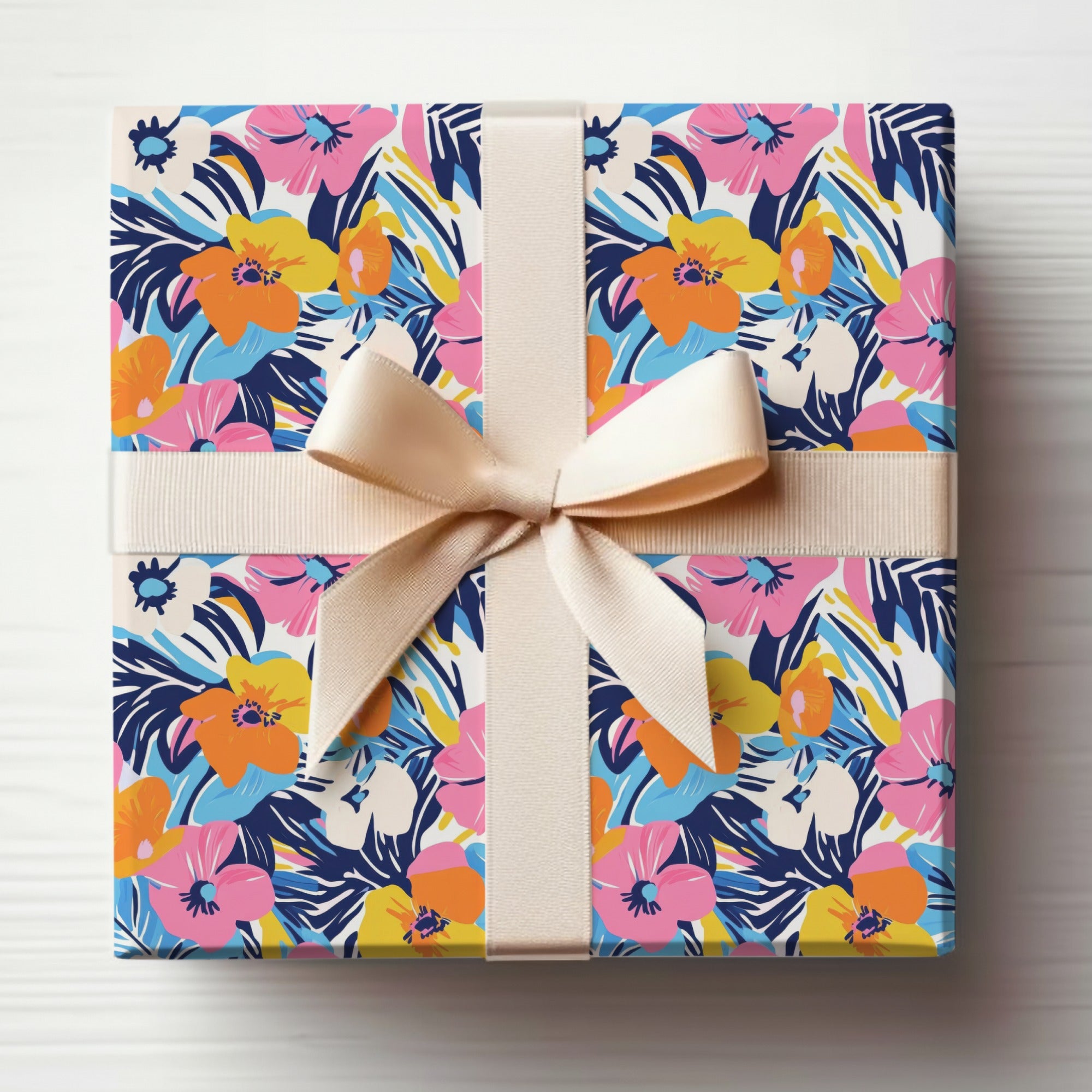 Vibrant Tropical Floral Digital Pattern, Abstract Bright Flower Seamless File, Summer Maximalaist Leaves Print, Instant Download