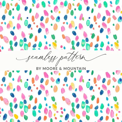 Vibrant Watercolor Confetti Digital Paper, Colorful Abstract Seamless Pattern, Bright Paint Strokes Download, Cheerful Dots Design