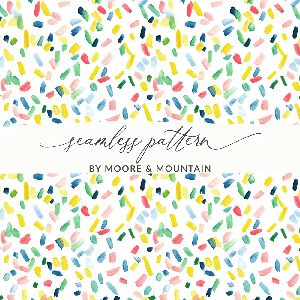 Vibrant Watercolor Confetti Seamless Pattern, Digital Paper Pack, Playful Brush Strokes, Abstract Design, Colorful Artistic Background