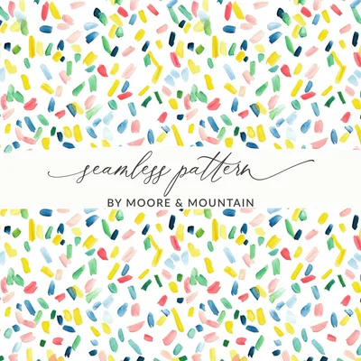 Vibrant Watercolor Confetti Seamless Pattern, Digital Paper Pack, Playful Brush Strokes, Abstract Design, Colorful Artistic Background