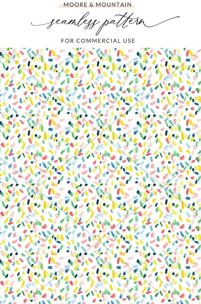 Vibrant Watercolor Confetti Seamless Pattern, Digital Paper Pack, Playful Brush Strokes, Abstract Design, Colorful Artistic Background