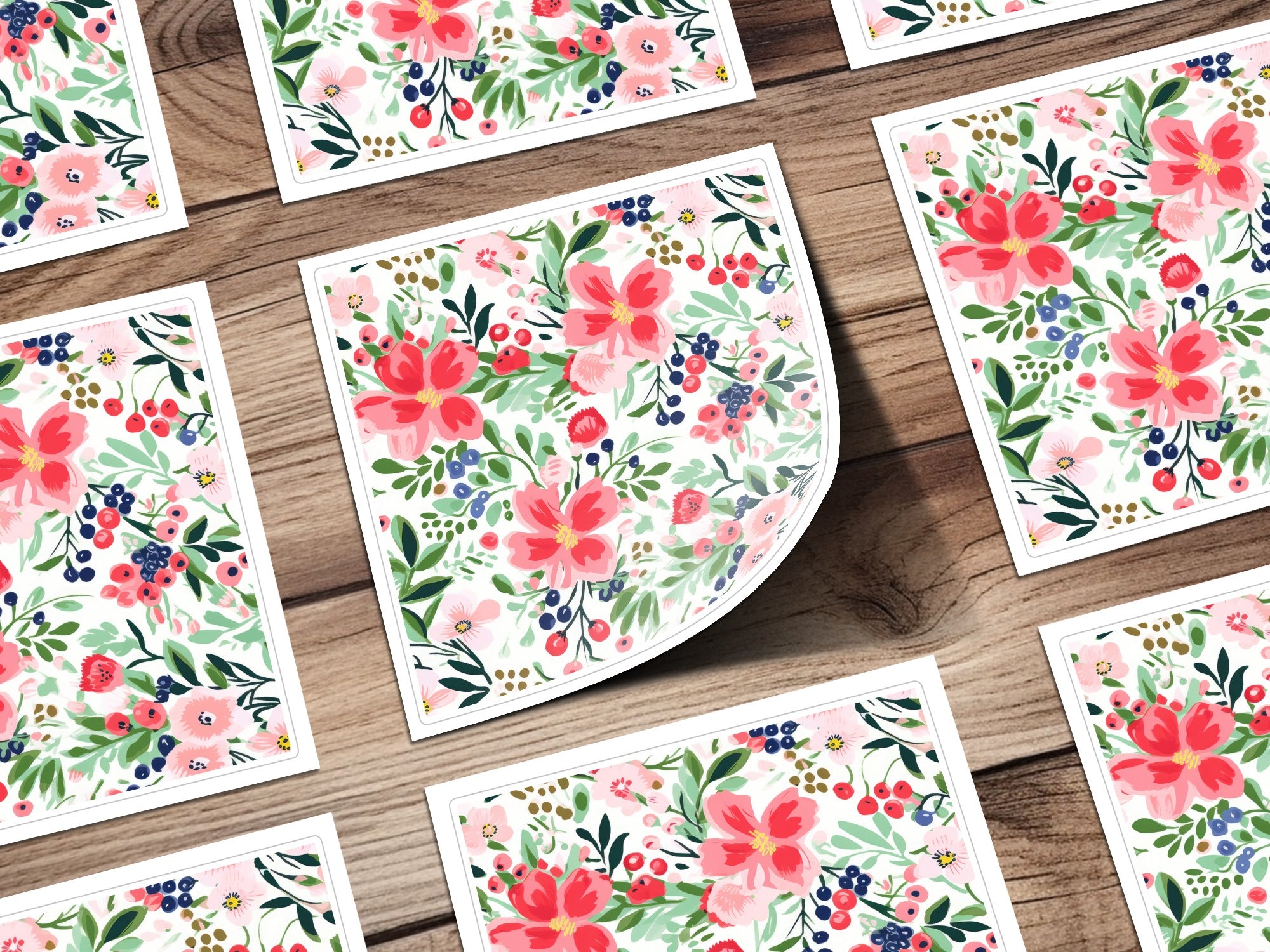 Vibrant Winter Berries Preppy Christmas Seamless Pattern Digital