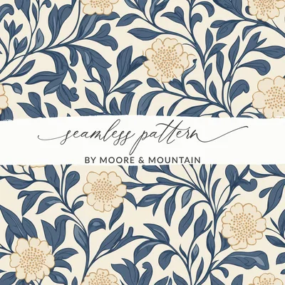 Vintage William Morris Digital Print For Commercial Use Vines Background Digital
