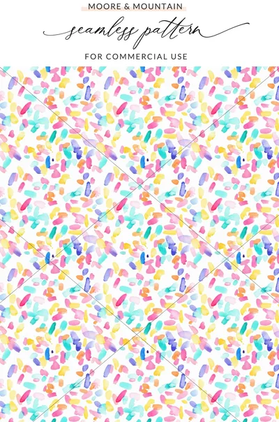 Watercolor Abstract Strokes Digital Paper, Colorful Paint Splashes Seamless Pattern, Bright Artistic Design, Scrapbooking Background