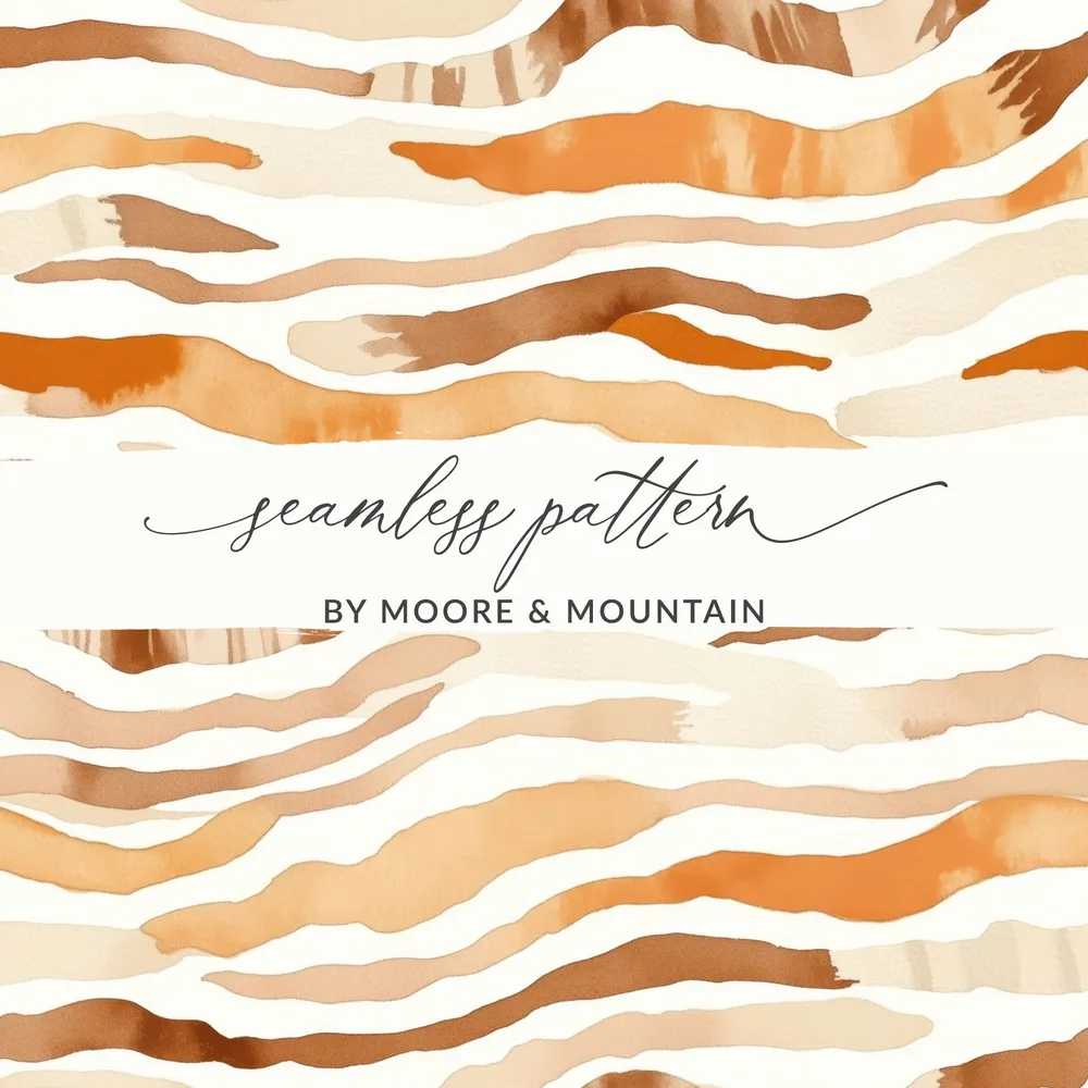 Watercolor Animal Print, Tiger Stripes Digital Paper, Seamless Pattern, Animal Skin Texture, Printable Fabric Design, Neutral Animal Pattern