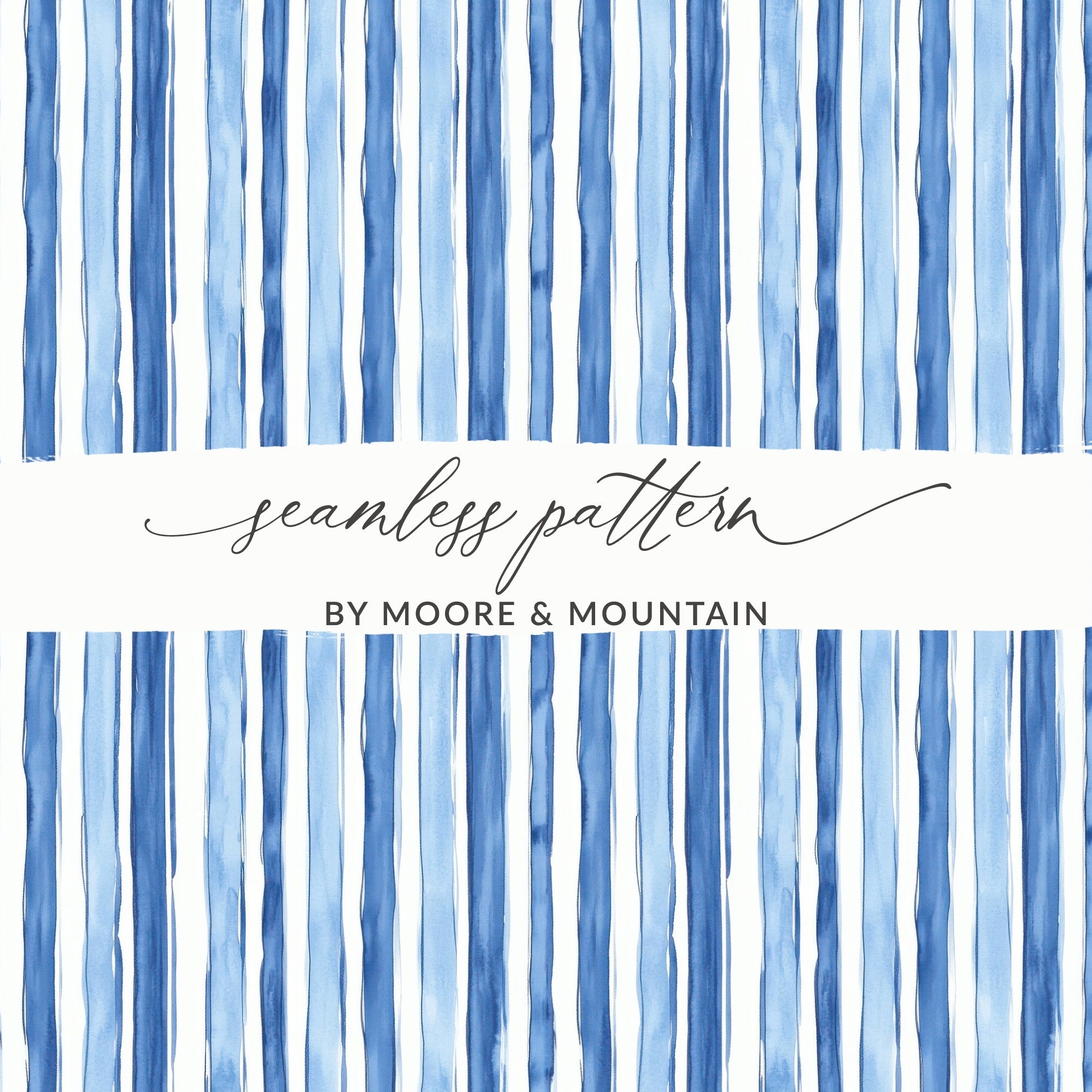 Watercolor Blue Stripes Texture Pattern Seamless Surface Digital