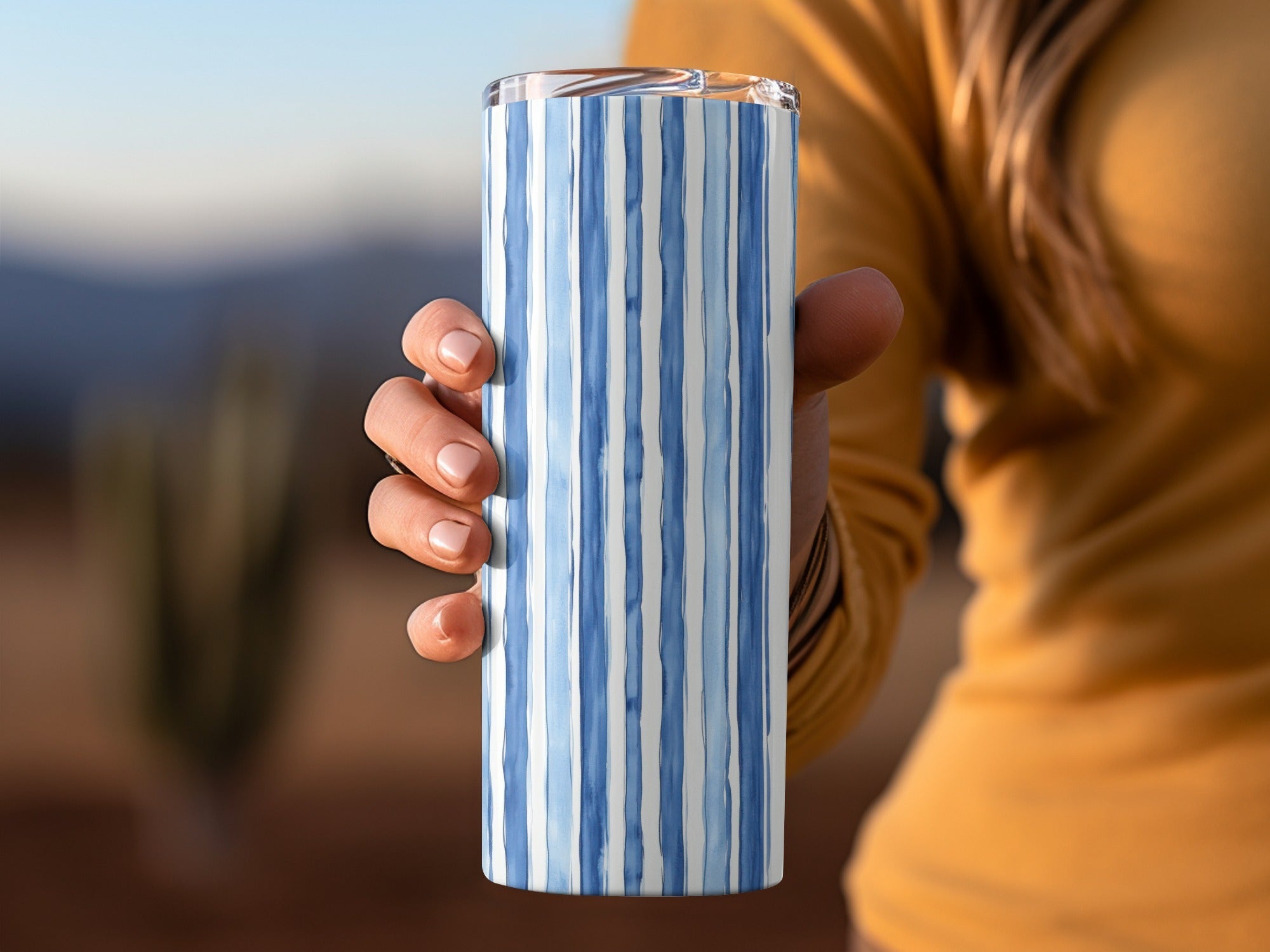 Watercolor Blue Stripes Texture Pattern Seamless Surface Digital