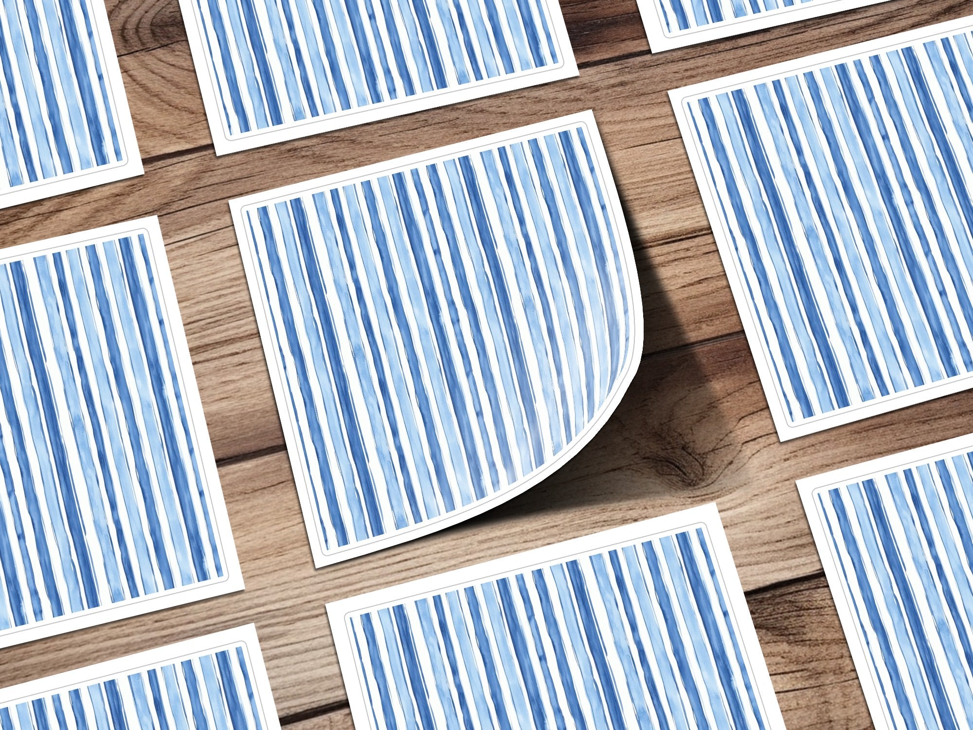 Watercolor Blue Stripes Texture Pattern Seamless Surface Digital