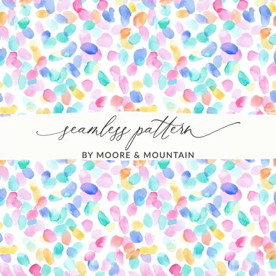 Watercolor Brush Stroke Seamless Pattern, Colorful Confetti Digital Paper, Abstract Pastel Background Art, Vibrant Splotches Print Download