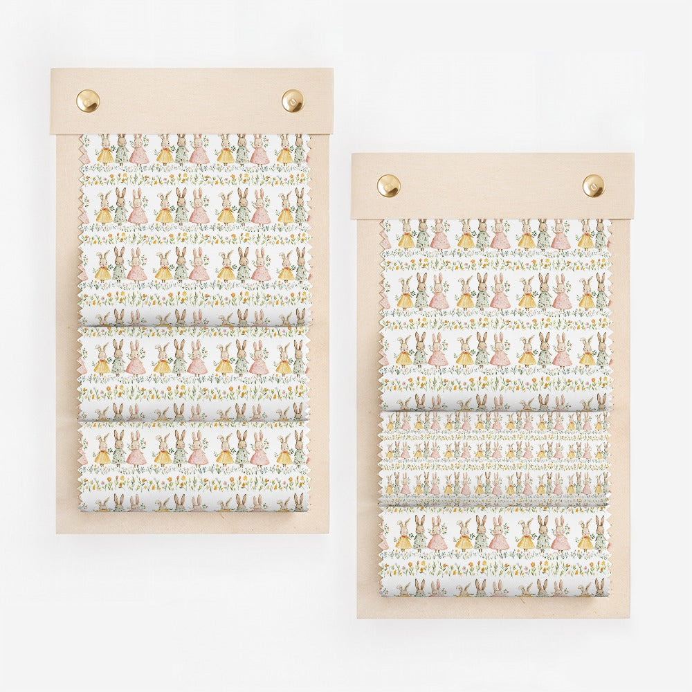 Watercolor Bunny Seamless Pattern, Digital Paper, Cute Rabbits in Dresses, Spring Floral Design, Easter Theme, Nursery Art, Instant Download