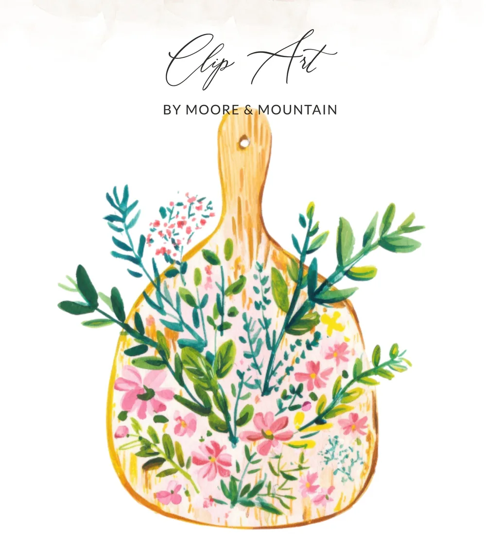 Watercolor Charcuterie Board Clipart, Hand Painted PNG SVG, Vibrant Pastel Illustration, Commercial Use, Instant Download, Boutique