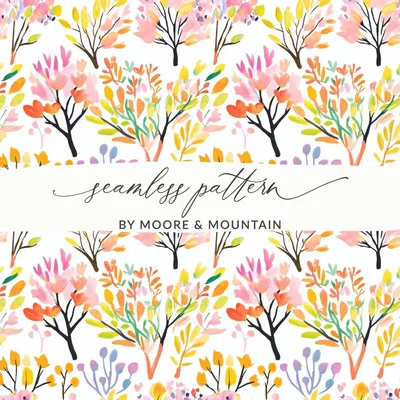 Watercolor Cherry Blossom Digital Paper, Spring Bloom Seamless Pattern, Digital Download, Floral Background, Printable Paper, Fabric Design