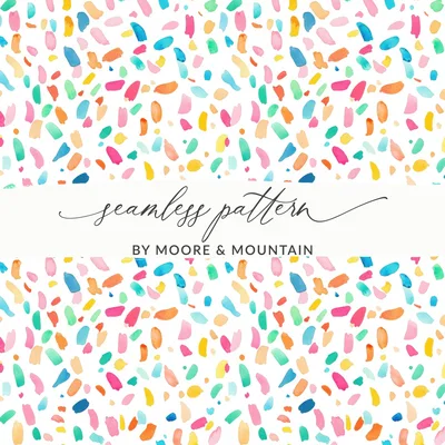 Watercolor Confetti Pattern Digital Paper, Seamless Bright Brush Stroke Abstract Art, Colorful Sprinkles Background Download, Vibrant Design
