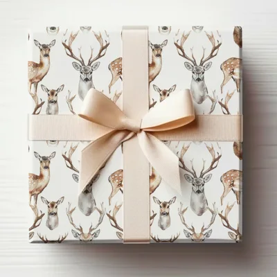 Watercolor Deer Pattern Repeat Wildlife Animals Seamless Digital
