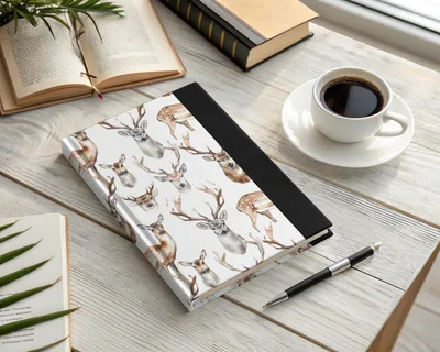 Watercolor Deer Pattern Repeat Wildlife Animals Seamless Digital