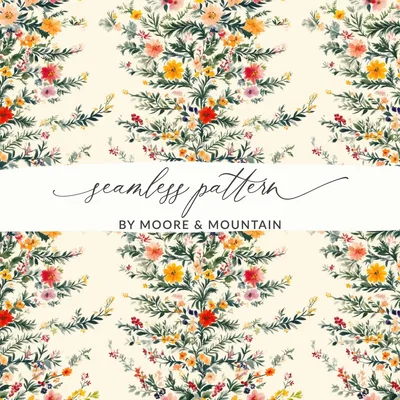 Vintage Christmas Branches Seamless Pattern Christmas Toile Seamless Pattern