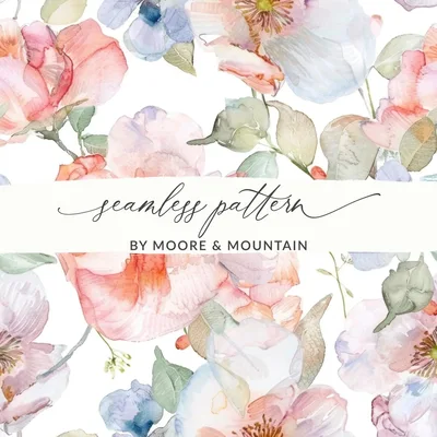 Watercolor Floral Digital Paper, Seamless Flower Pattern, Pastel Blooms, Scrapbook Paper, Digital Download, Commercial Use, Watercolor Art