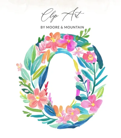 Watercolor Floral Letter O SVG PNG, Initial O Clipart, Bloom Alphabet Monogram, Summer Flower Digital Download, Nursery Wall Art, Wedding