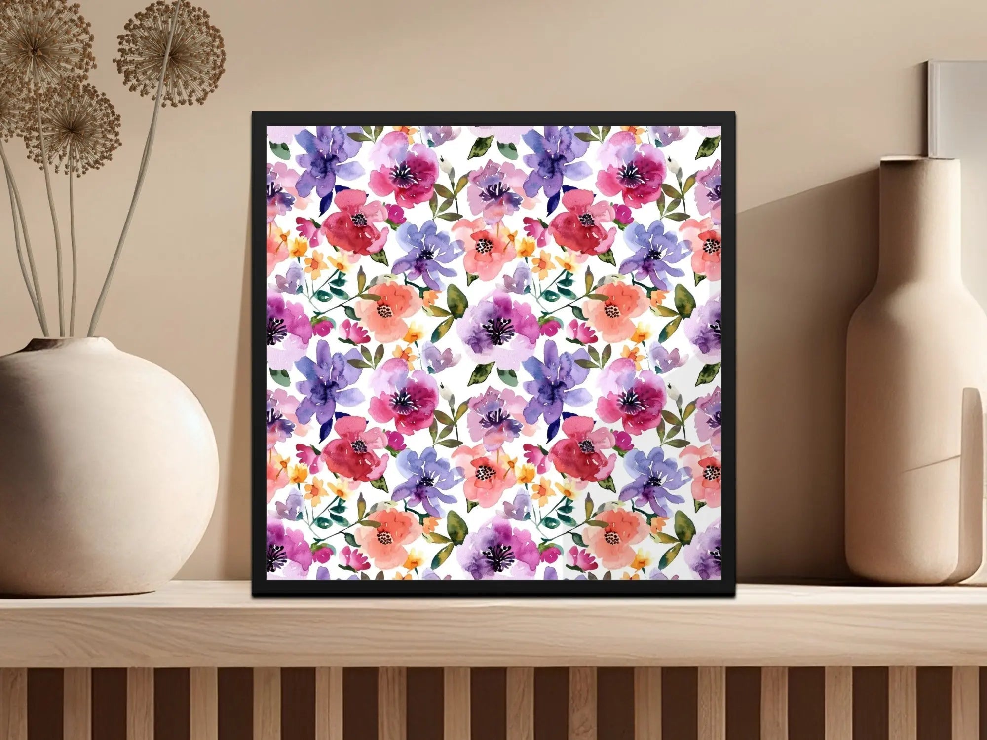 Watercolor Floral Pattern Digital, Seamless Flower Design, Watercolor Flower Pattern, JPEG Files, Printable Floral, Digital Download