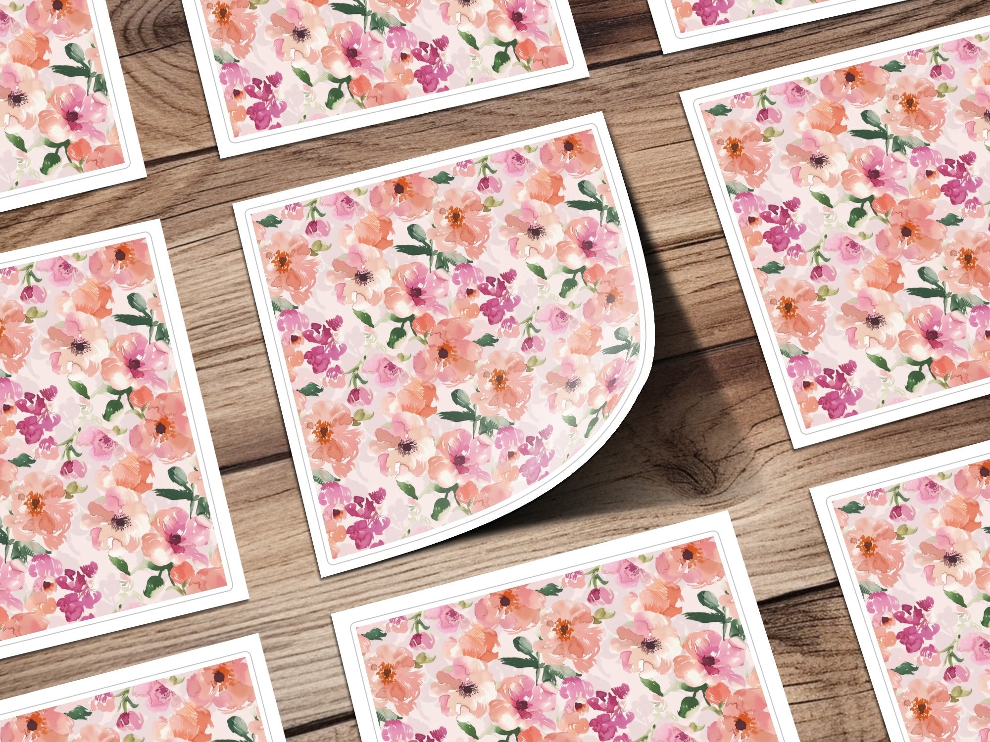 Watercolor Floral Pattern, Seamless Digital Paper, Flower Repeat, Botanical Design, Peach Pink, Scrapbook Paper, Fabric Design Digital