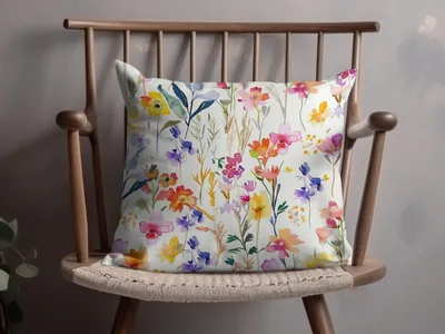 Watercolor Floral Pink Purple Spring Summer Pattern Digital