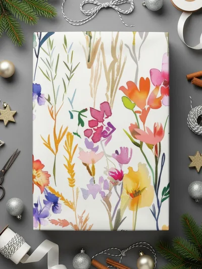Watercolor Floral Pink Purple Spring Summer Pattern Digital