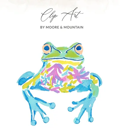 Watercolor Frog PNG SVG Sublimation File, Vibrant Colorful Amphibian Art, Cute Animal Clipart Digital Download for Crafting & Decor SVG