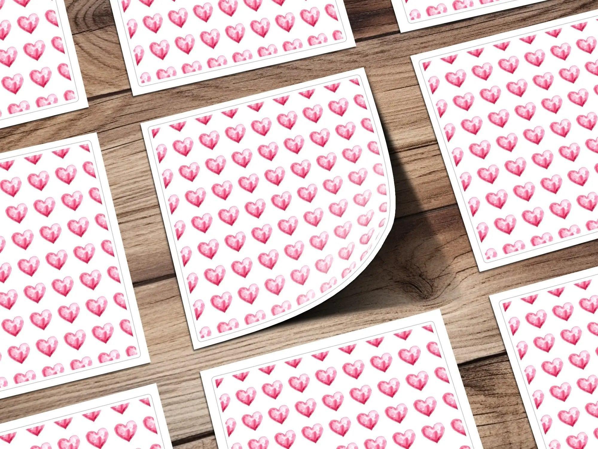Watercolor Heart Pattern Digital Paper, Pink Heart Seamless Pattern, Valentine's Day Fabric, Hearts Background, Digital Valentine Pattern
