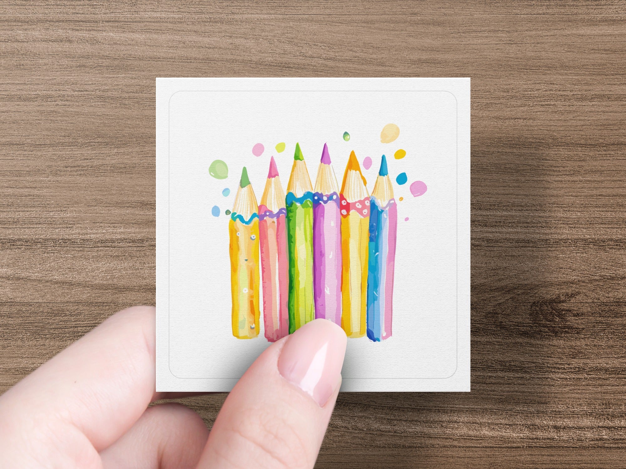 Watercolor Pencils SVG Digital Art, Preppy Clip Art, Cute Teacher School Supplies, Creative Artist Clipart Bundle PNG