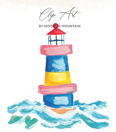 Watercolor Preppy Buoy Clipart, Vibrant Pastel Digital PNG, Tropical Ocean SVG, Hand Painted Summer Nautical Art, Commercial Use