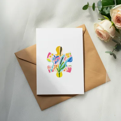Watercolor Preppy Puzzle PNG SVG, Tropical Painterly Art, Cute Cartoon Design, Vibrant Clipart Illustration, Colorful Summer Graphic