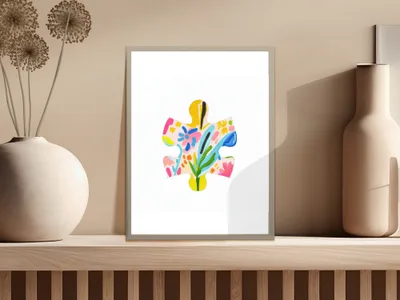 Watercolor Preppy Puzzle PNG SVG, Tropical Painterly Art, Cute Cartoon Design, Vibrant Clipart Illustration, Colorful Summer Graphic