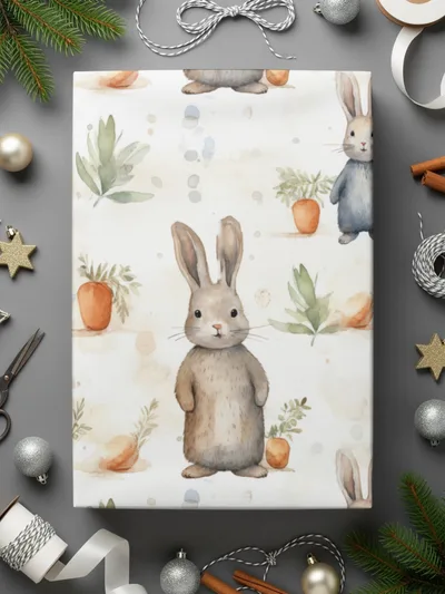 Watercolor Rabbit Digital Paper, Seamless Bunny Pattern, Cute Animal Art, Scrapbook Paper, Fabric Print, Easter Theme, Digital Downloads